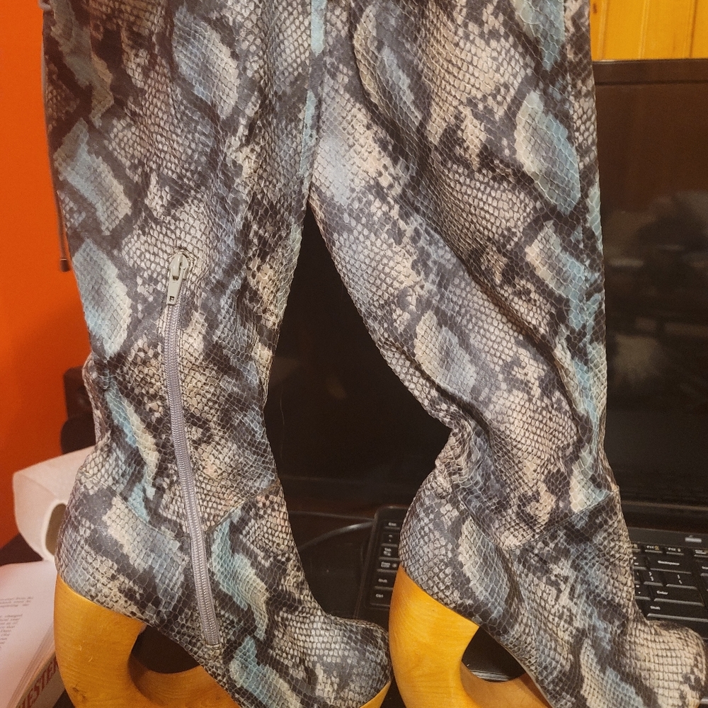 Jeffrey Campbell wooden cutout boots